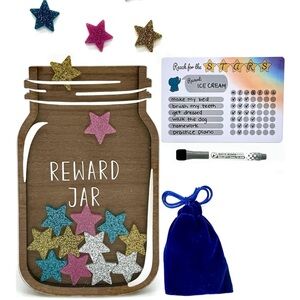 Premium Wooden Star Reward Jar/Chore Chart/Potty Training